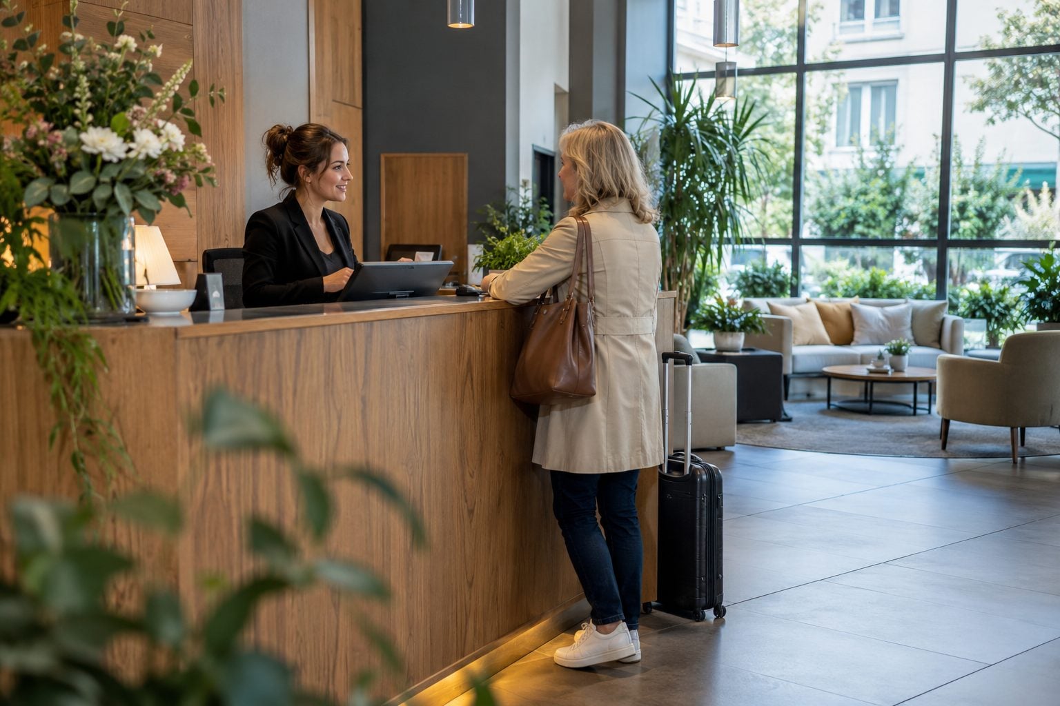 Réception d'un hôtel