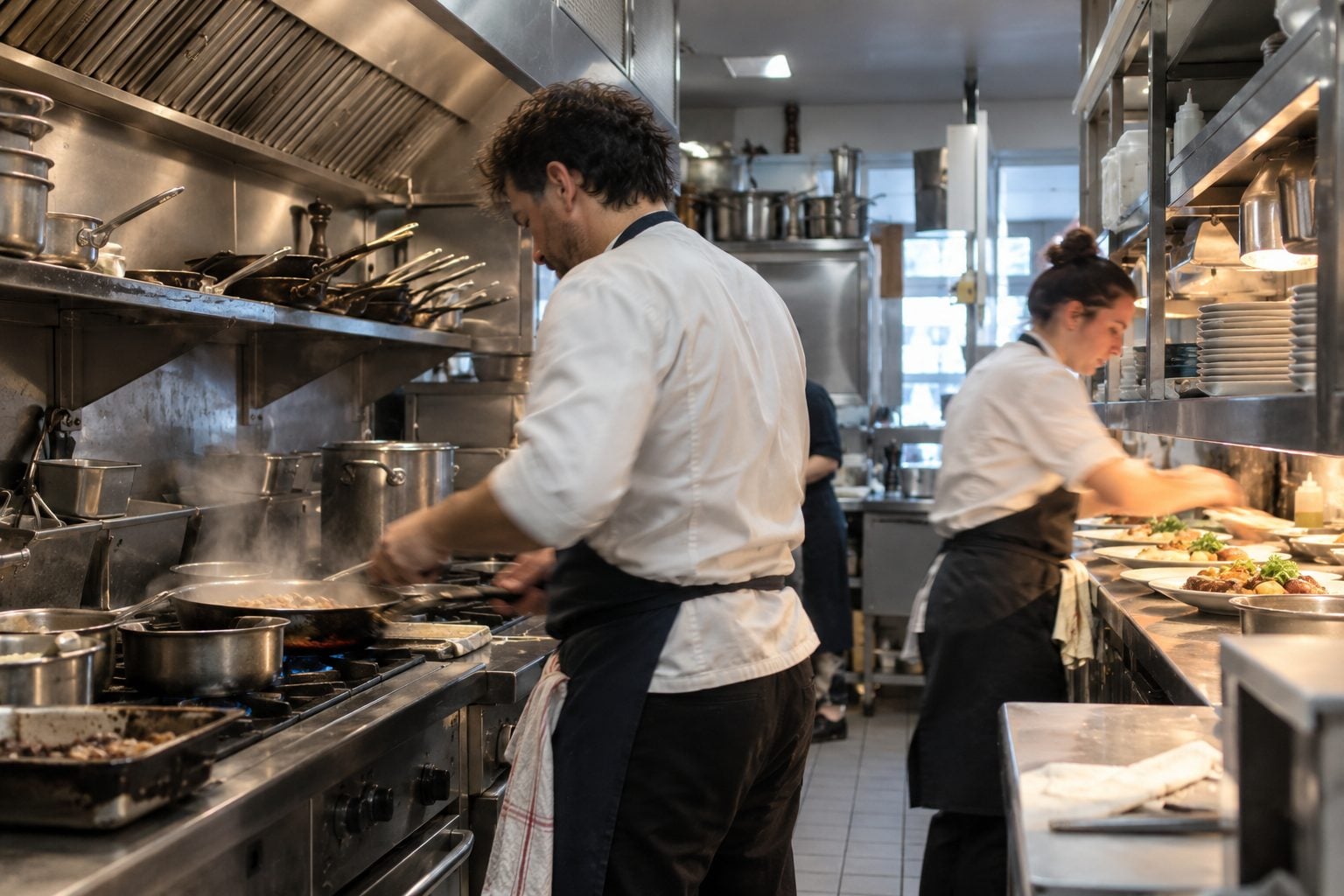 Cuisine professionnelle en plein service